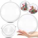 Jenaai 2 Pcs 6.14 Inches/ 156 mm Christmas Clear Fillable Ornaments Ball Large Clear Plastic Acrylic Balls Christmas Ornaments for Crafts DIY Wedding Party Decor