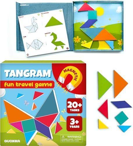 QUOKKA Magnet Game for Kids 3-5 - Tangram Game Kids Ages 4-8 - Travel I Road Trip I Plane I Car Ride - Magnetic Toddler Travel Puzzles QUOKKA Magnet Game for Kids 3-5 - Tangram Game Kids Ages 4-8 - Travel I Road Trip I Plane I Car Ride - Magnetic Toddler Travel Puzzles