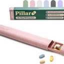 Pillar Plus - Aesthetic 7 XL Day Pill Organizer | BPA-Free Wheat Straw Medicine Case | Pretty Travel & Home Tablet Vitamin Organizer | Cute Weekly Pill Box | Travel Medicine Organizer (Soft Pink)