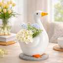 FoldTier Silly Goose Vase Ceramic Cute Flower Vase Goose Birthday Party Table Centerpieces White Animal Planter Pot Home Decor for Office Living Room Kitchen Bathroom Decor Housewarming Gifts