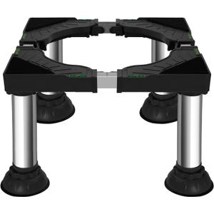 12.2" to 13.4" Height Mini Fridge Stand Adjustable Washer and Dryer Pedestals Stand with 4 Strong Feet Heavy Duty Laundry Pedestal for 16-24 Inch Appliance 460 Pounds Stand (Black)