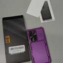 ATATOO for Samsung Galaxy S24 Wallet Case, Built-in Card Holder(Store 4-5 Cards) & Slide Camera Cover, Case for Galaxy S24 6.2", Dark Purple