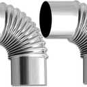 2.36" Elbow Stove Pipe Stainless Steel Chimney Flue for Outdoor Camping Wood Stove 90/45 Degree