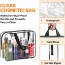 HAOGUAGUA 2-Piece Large Clear Makeup Cosmetic Organizer Bag, Plastic Tote Bags, Waterproof Transparent Handbag Purse