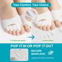 Toe Separators & Spacers for Men and Women, 4 PCS Bunion Corrector for Big Toe Men, Upgraded Gel Metatarsal Pads, Ball of Foot Cushion, Gentle Toe Alignment for Hammer Toe & Bunions, Yoga Toes