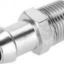 Heater Hose Fitting, Pump Inlet Adapter, 1/2in NPT 5/8in Barb Chrome Metal Fitting Intake Manifold Heater Hose