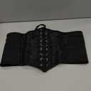 XZQTIVE Womens Corset Belt, Wide Elastic Lace Up Pirate Corset for Dress Black Renaissance Waist Cinch Belt for Costume