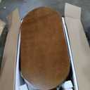 Merax Modern Wood Oval Coffee Table with Sturdy Base, Easy Assemble,Walnut, 43.3" W 