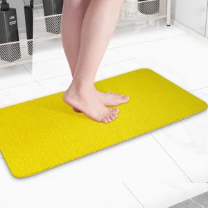 Non-Slip Bathtub Mat, Anti Slip Shower Mat, Fast Drying Bathtub Mats, Foot Scrubber Mat, Anti Slip Mat for Tub, Floor, Bathroom, Kitchen, Home, Hotel (Yellow 40"28")