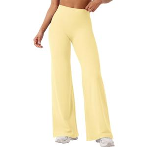 YEOREO Workout Leggings Womens No Front Seam Straight Leggings 31.5" High Waist Buttery Eddiy Gym Yoga Pants Butter Yellow M