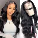 Body Wave Lace Front Wigs Human Hair Pre Plucked 13x4 Lace Frontal Wigs Human Hair for Black Women 180% Density Brazilian Glueless Wigs Human Hair 22 Inch