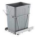VEVOR Pullout Trash Can for Kitchen Cabinets, 35 QT Garbage Waste Recycling Bin, Under Mount Waste Container, with Heavy Duty Metal Full Extension Sliding System and Handle, for Sink, Under Counter, Grey 