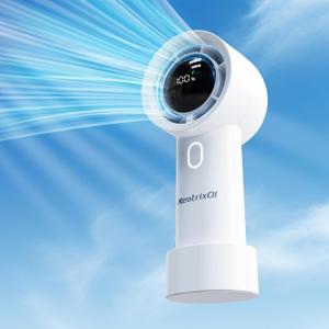 2 x Handheld Fan, Portable Turbo Fan, Mini Small Pocket Fan with 5 Speeds Perfect for Camping, and Outdoor Activities. Rechargeable 3000mAh Battery and Digital Display, Ideal Gift, Travel Essentials
