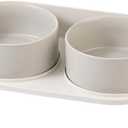 Elevated Ceramic Dog Bowl Set - Double Dog Feeding Bowls with Stand Splash Proof - Raised Dishes for Food and Water - Ideal for Small to Medium Dogs - 2 x 850 ml - 28.74 oz