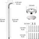 ZUEXT 2 Pack 32 Inch Chrome Anti Slip Shower Grab Bar with Knurled Grip