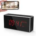 Camera Clock Full HD 1080P Wireless with Night Vision,Indoor Security Camera with Motion Detection, 160 Ultra-Wide Angle 2.4/5Ghz (Black)