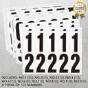 4 inch Adhesive Numbers for Mailbox, Vinyl Reflective Mailbox Number Stickers, 120 Pcs Self Adhesive Number Decals, Pre Spaced Number Signs, for Outside, House, Trash Cans Decal , Cars, Door (Black/White)