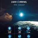 EZshoot 2400 Lumens Pistol Light with Strobe Mode, High Lumen Magnetic Rechargeable Led Pistol Flashlight with Quick Install Design, Light with Adjustable Slide Rail for Picatinny GL Rail