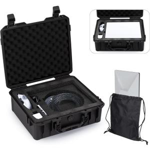 Unmake Starlink Mini Case, Carrying Travel Hard Case with WIFI Carrying Bag - Suitable for Starlink Mini, Kickstand, Pipe Adapter, Cables & More, Durable Foam - Dual Layer Shock