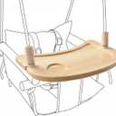 Wooden Tray for Cateam Canvas Baby Swing  Hanging Chair Accessory, Natural Wood Montessori Play Table for Babies & Toddlers, Detachable Safety Design for Indoor Canvas Toddler Swing