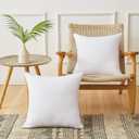 Qeils 24 x 24 Soft Polyester Cover Pillow Inserts Set of 2 - White Rectangle Square Decorative Pillow Inserts for Couch & Sofa