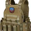 MGFLASHFORCE Tactical Vest Molle Airsoft Vest for Men (Coyote Brown)