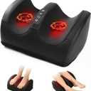 Foot and Leg Massager,Heated Foot Massager for Plantar Fasciitis Pain Relief,3D Shiatsu Rollers with Adjustable Heat for Plantar Fasciitis,5 Modes,Enhances Blood Circulation (Black)