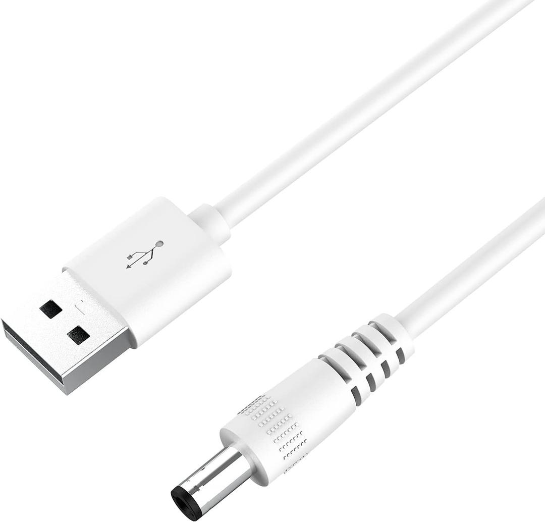 DEIOVWXS Lighted Makeup Mirror Replacement Charging Cable, DC 5.5 * 2.1 mm Switching Connector Charging Cord, 1A, 3.2ft (Only for Model MM-M Mirror)