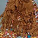 SIZGAROOT Hippie Costume for Girls Kids 60s 70s Outfits Costume Halloween Dress Up Party (4-6 Years, Brown)