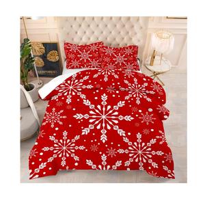 Christmas Comforter Set Queen: Christmas Snowflakes Red Bedding Sets for Teen Girls Women Bedroom Xmas Festival Quilt Winter Snow Duvet Bed Set 1 Comforter & 2 Pillowcases