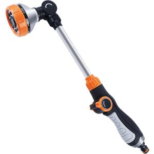 Garden Shower Hanging Basket Watering Rod Garden Sprayer Hand Shower Garden Hose 8 Spray Patterns Watering Wand Spray Nozzle Removable for Garden Watering