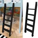 Black Wood Bunk Bed Ladder 50"/ 55"/ 60", Lofted/Dorm/RV Bed Bunkbed Ladders with 4 in Extra Deep Steps & Non-Slip Pads, Replacement Wooden Ladder for Motorhome/Camping - Load 660 lbs