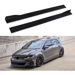 86.6" Universal Car Side Skirt 220CM Extension Rocker Panel Body Kit Lip Splitters,Black