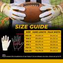 HANDLANDY Youth Football Gloves, Kids Sticky Receiver Gloves,Super Grip Football Glove Best Gift for Boys,Girls (White and Gold)