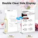 Acrylic Sign Holder 5x7, 6 Pack Vertical Clear Table Menu Display, Double Sided Table Top Frame Plastic Stand, Suitable for Restaurants, Office, Store, Fair