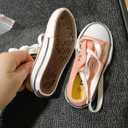 Mvlsoct Boys and Girl Low Top Canvas Kids Lace up Sneakers, Size 23