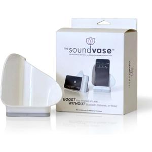 Soundvase, A Speaker Accessory Thats Not an Electronic, Smart Acoustics for Your Smartphone, Ease, Convenience, & Patented Sound. Fits Most Smart Phones Even with The Case On (White)