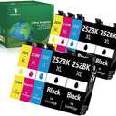 252XL Ink Cartridges Remanufactured Replacement for Epson 252XL 252 XL Ink Cartridges Combo Pack (10 Pack) for Workforce WF-3640 WF-3620 WF-7720 WF-7710 (4 Large Black, 2 Cyan, 2 Magenta, 2 Yellow)