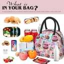 Pink Donut Lunch Bag for Woman Reusable Cute Colorful Dessert Dougnut Leakproof Insulated Lunch Box Cooler Tote Bag Food Snack Container for Men Woman Adult Work Travel Picnic