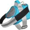 Dog Harness, No-Pull Reflective Dog Vest, Breathable Adjustable Pet Harness with Handle for Outdoor Walking - No More Pulling, Tugging or Choking (OceanicBlue, Medium (Pack of 1))