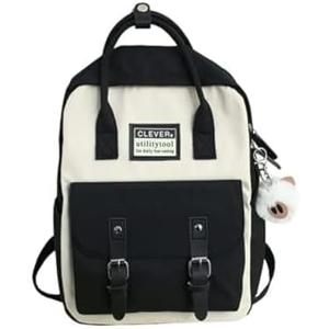 GGOOB Aesthetic Backpack Cute Kawaii Backpack for School Backpack Cute Aesthetic (black)