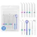 12PCS for Waterpik Replacement Heads, Replacement Picks Water Flosser Replacement Tips for Water Pik(6 Classic Jet Tips + Other 6 Different Tips)