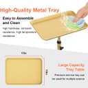 Salon Tray Cart Tattoo Tray Rolling Cart, Service Rolling Tray, Height Adjustable Styling Tray, Storage Tray Trolley for Beauty Salon Clinic Spa (Champagne Gold)
