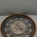 24 Inch Wall Clock with Moving Gears Large Industrial Steampunk Metal Clock Antique Gold Oversized Farmhouse Decor Wall Clock for Living Room Home Office(Bronze Brown-Arabic Numerals)