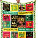 OAKZIUE 13th Birthday Gifts for Girls Teen, African American Black Girls 13th Birthday Gifts Blanket 60"x50", 13 Year Old Girl Gift Ideas, 2012 Decoration Gift for 13 Year Old Girl, 13-Year-Old Bday