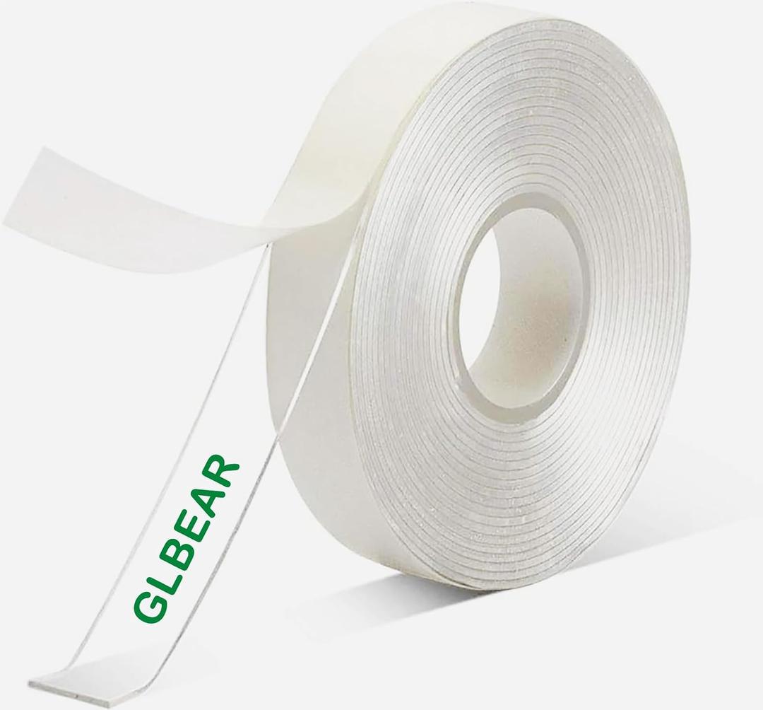 7 x Extra Strong Double Sided Tape, 16.5FT Double Sided Adhesive Tape Heavy Duty, Clear & Tough Nano Tape for Hanging Picture, Poster, Carpet, Photo Deco, Multipurpose Mounting Tape (1/24" x1/2" x 16.5')