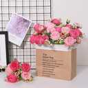 MARTINE MALL 4 Packs Peonies Artificial Flowers, Mixed Pink Artificial Peonies, Silk Peonies Flowers Fake Peonies Artificial Flowers Peonies Bouquet for Centerpiece Table Wedding Party Home Decor