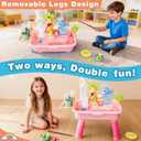 2026 Upgraded Water Table for Toddlers 3+, Water Table for Kids Ages 4-8 with Pump, Play Sink with Running Water, Kitchen Sink for Toddlers, Fishing Game and Outside Sensory Toys (Pink)
