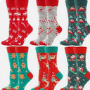 BONANGEL Christmas Socks Women, Funny Novelty Cute Xmas Holiday Crew Socks, Crazy Christmas Gifts for Women Girls