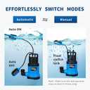 ZLAISS1HP Sump Pump Submersible - 3700 GPH Water Pump with Automatic Float Switch, Versatile For Clean Water, for Pool, Pond,Garden, Flooded Cellar, Aquarium and Irrigation, Medium, Blue, KF750AQ